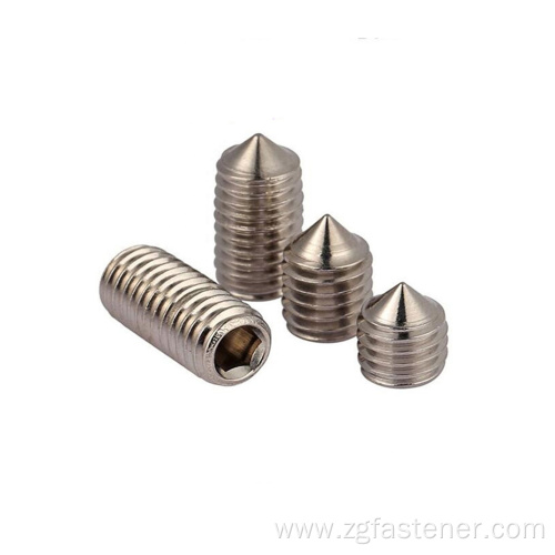Stainless steel SUS304 set screws with cone point